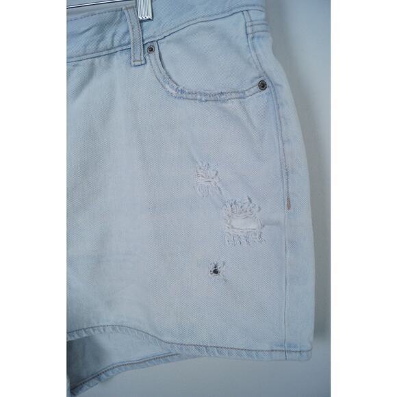 Old Navy High-Rise Slouchy‎ Straight Jean Shorts Distressed Light Wash Size 20 - Picture 5 of 13